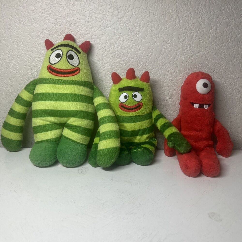 Lot Of Yo Gabba Gabba Nanco Brobee Plush, Ty Beanie Baby Brobee & Muno